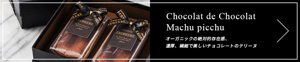 Chocolat de chocolat Machu picchu オーガニックの絶対的存在感、濃厚、繊細で美しいチョコレートのテリーヌ